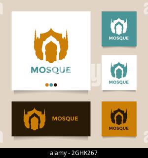 Creative and great idea minimalist vector mosque logo design Stock Vector