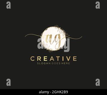 MG Feminine logo beauty monogram and elegant logo design, handwriting logo  of initial signature, wedding, fashion, floral and botanical with creative  Stock Vector Image & Art - Alamy