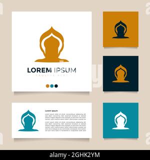 Creative and great idea minimalist vector mosque logo design Stock Vector