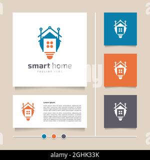 Creative and modern concept vector smart home logo design Stock Vector
