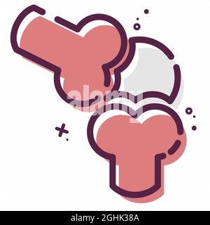 Icon Vector of Bone - MBE Style - Simple illustration, Editable stroke, Design template vector, Good for prints, posters, advertisements, announcement Stock Vector