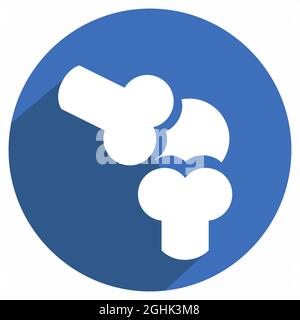 Icon Vector of Bone - Long Shadow Style - Simple illustration, Editable stroke, Design template vector, Good for prints, posters, advertisements, anno Stock Vector