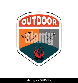 outdoor logo design that can be customized with the club name according to your needs Stock Vector