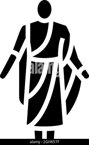 toga ancient rome glyph icon vector illustration Stock Vector