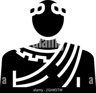 emperor ancient rome glyph icon vector illustration Stock Vector