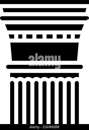 column ancient rome glyph icon vector illustration Stock Vector