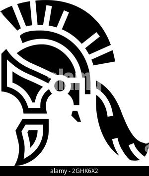 legionary helmet ancient rome glyph icon vector illustration Stock Vector