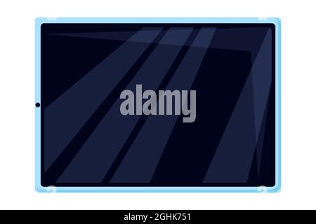 Tablet isolated in white background. Mobile device front view. Flat vector illustration Stock Vector