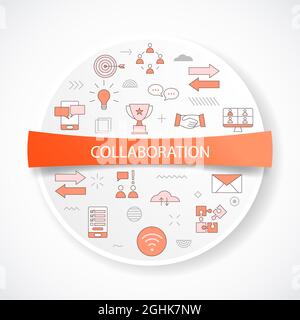 collaboration concept with icon concept with round or circle shape vector illustration Stock Photo