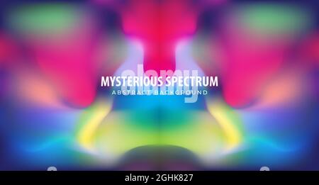 Mysterious Dark Spectrum vector illustration. Blurred multicolour gradient. Abstract background design for wallpaper, backdrop banner, poster, cover Stock Vector
