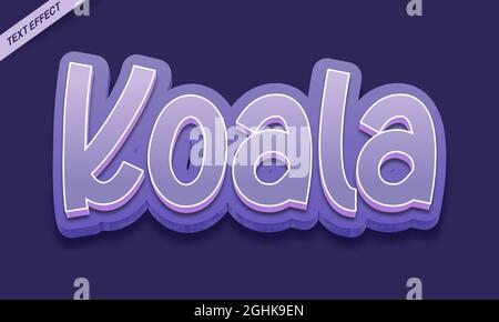 cute koala color text effect design Stock Vector