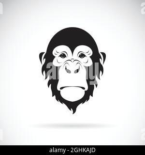 Vector of a monkey face design on white background. Wild Animals. Easy editable layered vector illustration. Stock Vector