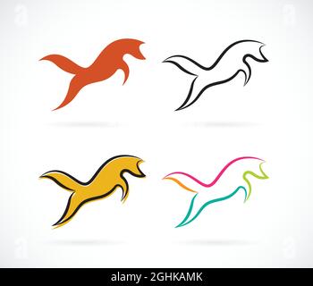 Vector group of fox design on white background. Vector fox for your design. Easy editable layered vector illustration. Wild Animals. Stock Vector