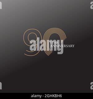 90 YEAR ANNIVERSARY CELEBRATION VECTOR DESIGN TEMPLATE ILLUSTRATION Stock Vector