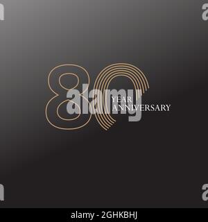 80 YEAR ANNIVERSARY CELEBRATION VECTOR DESIGN TEMPLATE ILLUSTRATION Stock Vector