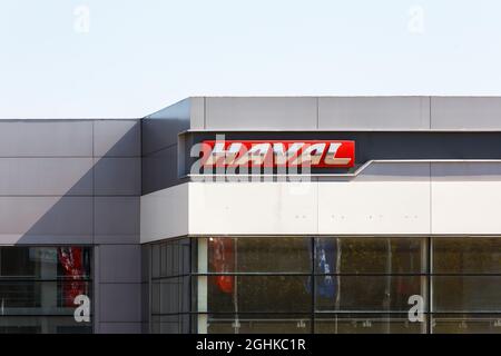 Haval logo on car dealership building at sunny day - Haval is an automotive marque owned by the Chinese automaker Great Wall Motors that specialises i Stock Photo