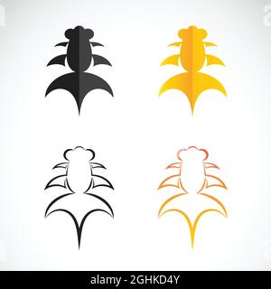 Vector image of an goldfish and black goldfish on white background. Easy editable layered vector illustration. Pet. Stock Vector