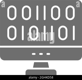Web development, coding grey icon. Isolated on white background Stock Vector