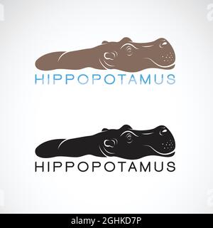Vector of hippopotamus or hippo on white background. Wild Animals. Easy editable layered vector illustration. Stock Vector