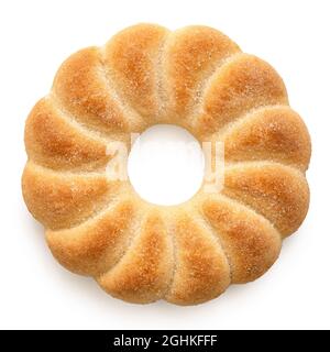 Viennese biscuit isolated on white. Top view. Stock Photo