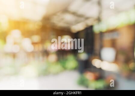 Abstract blurred light table in coffee shop and cafe with bokeh background. product display template. Stock Photo