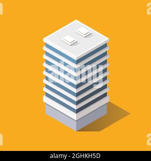 Isometric Modern Building. Vector illustration Stock Vector