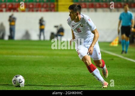 Lisbon, Portugal. 06th Sep, 2021. Aleksandr Shestyuk from Belarus seen in action during the UEFA U21 Championship 2023 group D qualifying match between Portugal and Belarus at Estadio Jose Gomes, in Lisbon.(Final score: Portugal 1:0 Belarus) (Photo by Bruno de Carvalho/SOPA Images/Sipa USA) Credit: Sipa USA/Alamy Live News Stock Photo