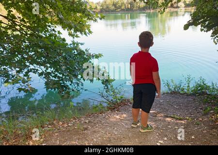 Italy, Lombardy, Ricengo, Lake of the Reflections, Chosen by the Director Luca Guadagnino for the Bathroom Scene of the Film Call Me by Your Name Stock Photo