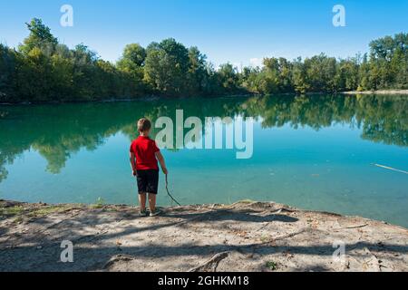 Italy, Lombardy, Ricengo, Lake of the Reflections, Chosen by the Director Luca Guadagnino for the Bathroom Scene of the Film Call Me by Your Name Stock Photo