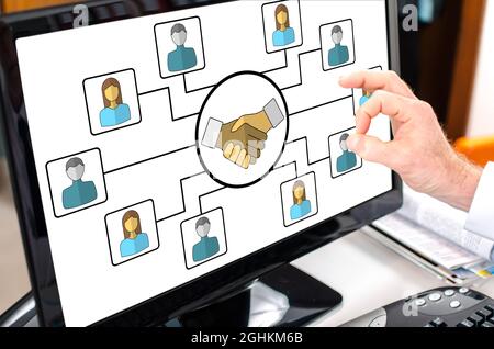 Collaboration concept shown on a computer screen Stock Photo