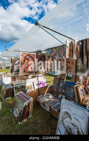 Rustic fair at a religious indulgence fest in Central Poland. Stock Photo