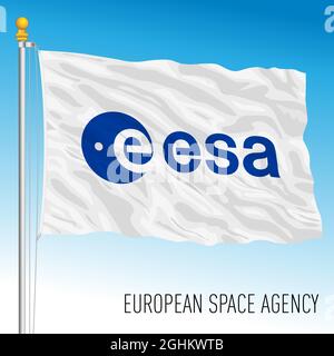European Space Agency flag, vector illustration Stock Vector