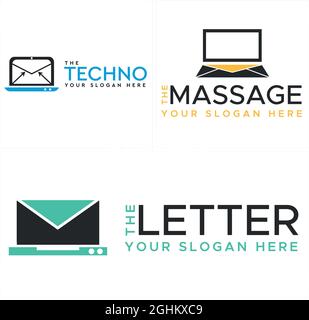 Technology message internet logo design Stock Vector