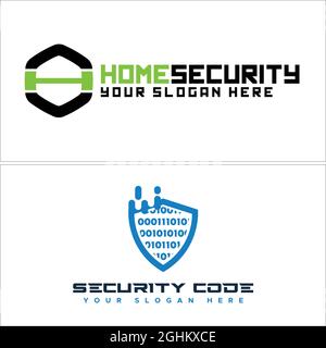 Technology software cyber shield logo design Stock Vector