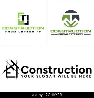 Construction business property home building logo design  Stock Vector