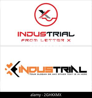 Industrial manufacturing machining welding logo design Stock Vector