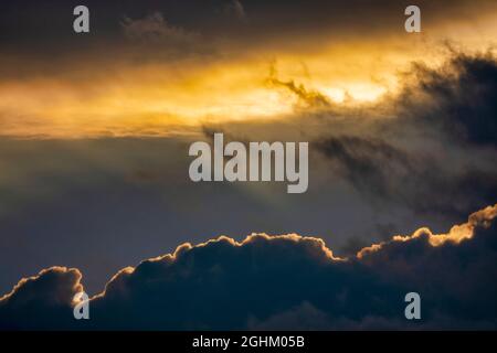Beautiful colored clouds during sunset Stock Photo