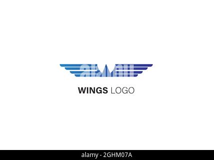 Wings Logo abstract design vector template . Stock Vector