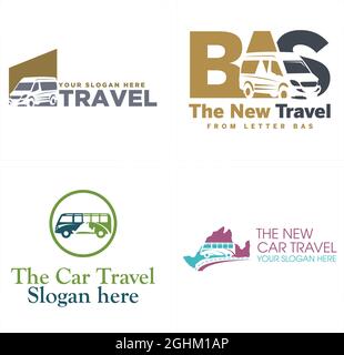 Bus rental transportation travel recreation logo design Stock Vector