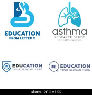 Internal organ disease education logo design Stock Vector