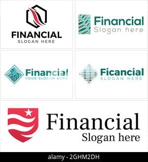 Accounting financial business logo design  Stock Vector