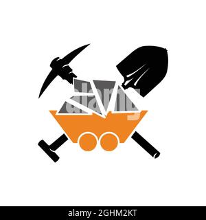 logo design for mining purposes Stock Vector