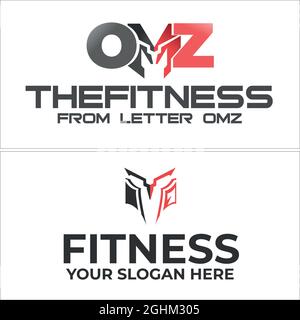 Fitness Initials Logo Design Stock Vector