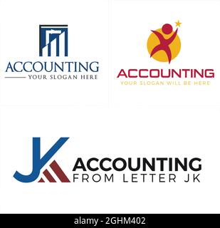 Accounting financial chart people star logo design Stock Vector