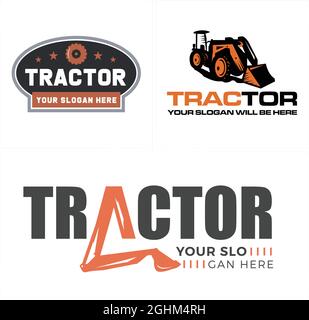 Business industrial tractor logo design Stock Vector