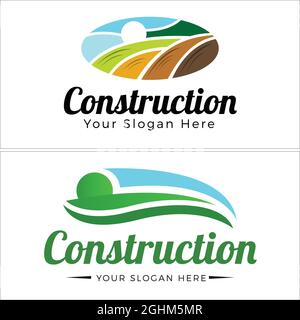 Construction building farm agriculture logo design Stock Vector