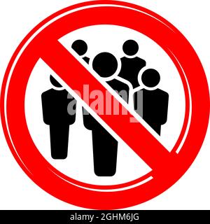 Keep Social Distancing. Avoid crowds sign. Quarantine measures during the coronavirus epidemic. Vector on transparent background. Stock Vector