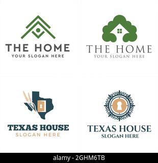 Home agency keyhole people logo design Stock Vector