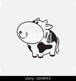 Cartoon bull isolated on a white background. For children and adults. Vector illustration. Stock Vector