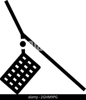Icon Of Fishing Feeder Net. Black Stencil Design. Vector Illustration. Stock Vector